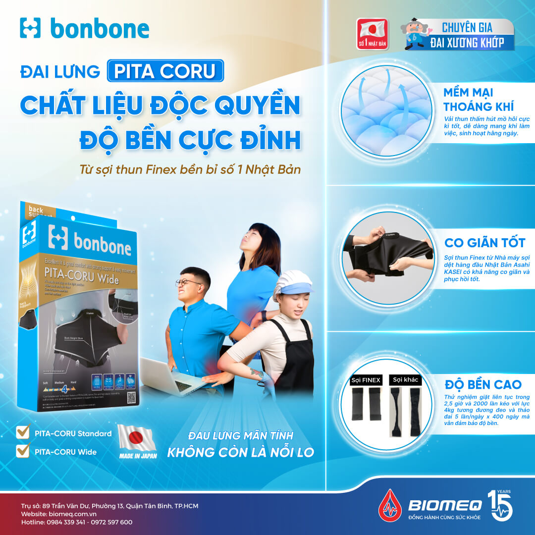 Đai lưng cột sống mềm bonbone pita coru