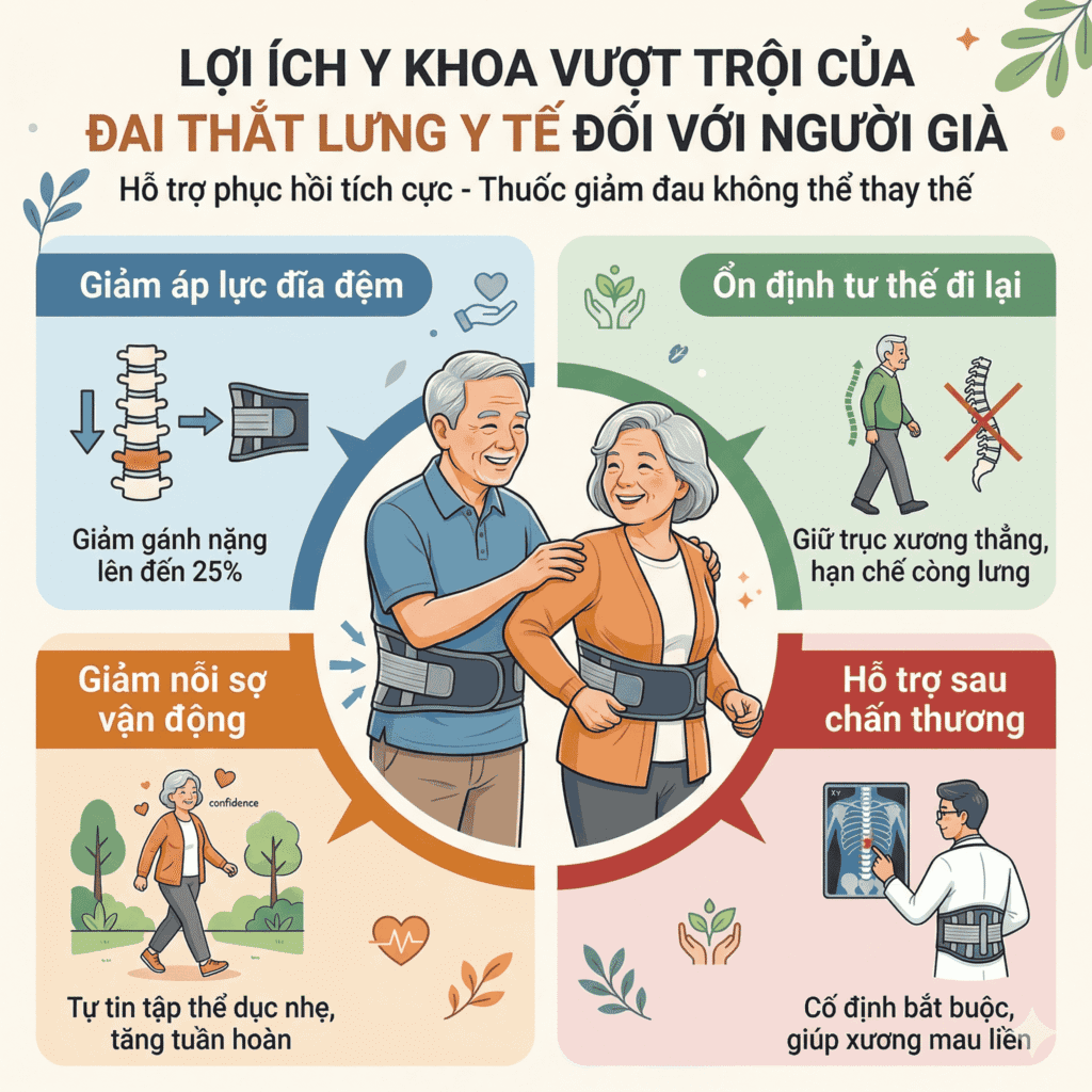 Lợi ích y khoa vượt trội của đai thắt lưng y tế đối với người già