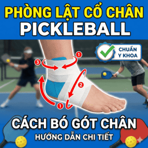 Cách bó gót chân phòng lật cổ chân Pickleball chuẩn y khoa