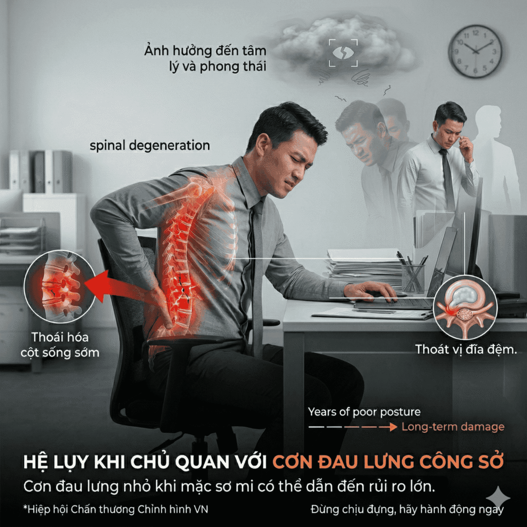Hệ lụy khi chủ quan với cơn đau lưng công sở