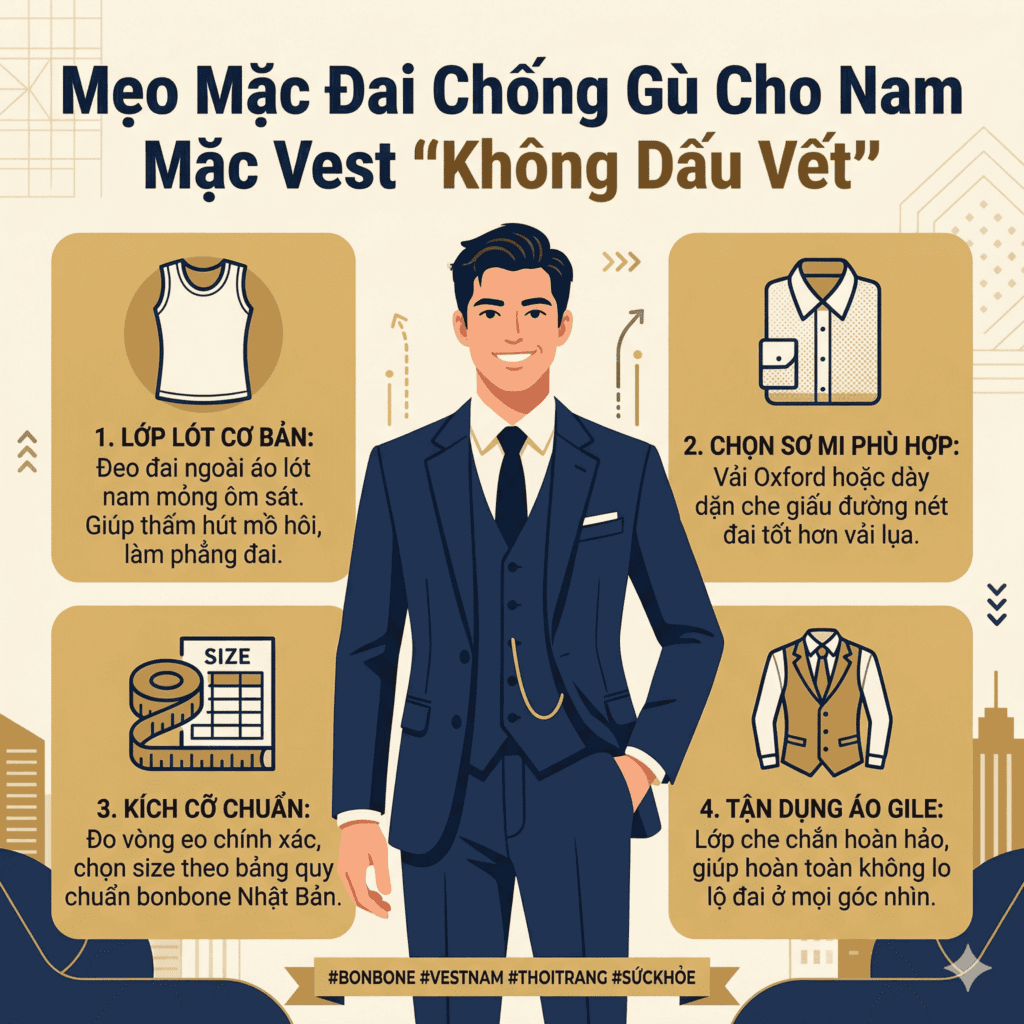 Mẹo mặc đai chống gù cho nam mặc vest "không dấu vết"