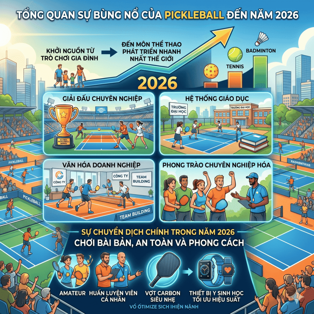 Tổng quan sự bùng nổ của Pickleball đến năm 2026