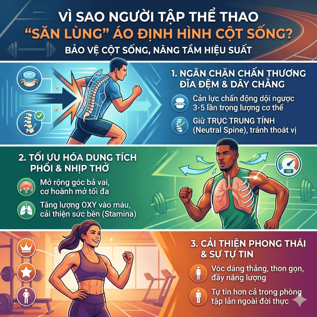 Vì sao người tập thể thao "săn lùng" áo định hình cột sống?