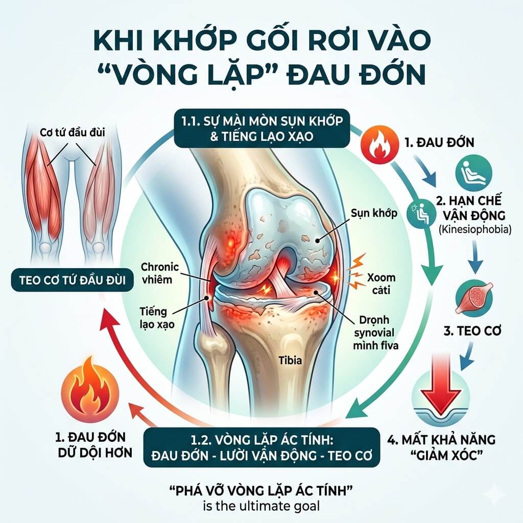 Bản chất y khoa: Khi khớp gối rơi vào "vòng lặp" đau đớn