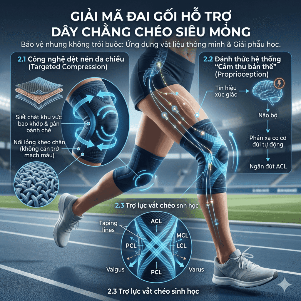 Giải mã đai gối hỗ trợ dây chằng chéo siêu mỏng