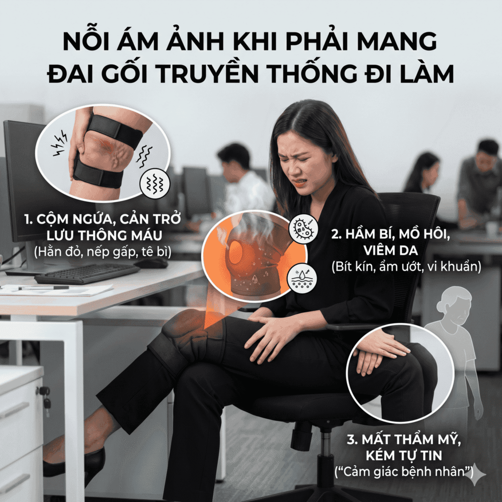 Nỗi ám ảnh khi phải mang đai gối truyền thống đi làm