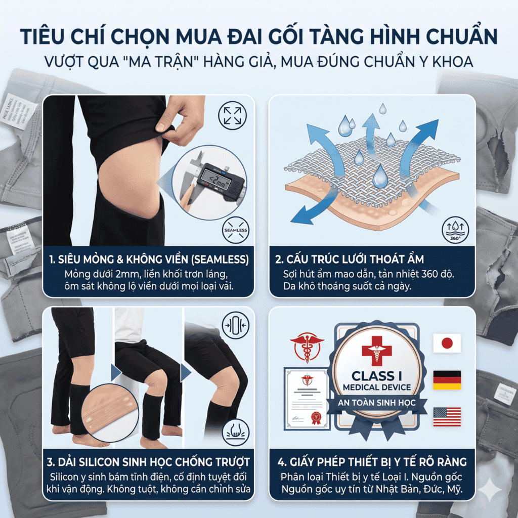 Tiêu chí chọn mua đai gối tàng hình chuẩn