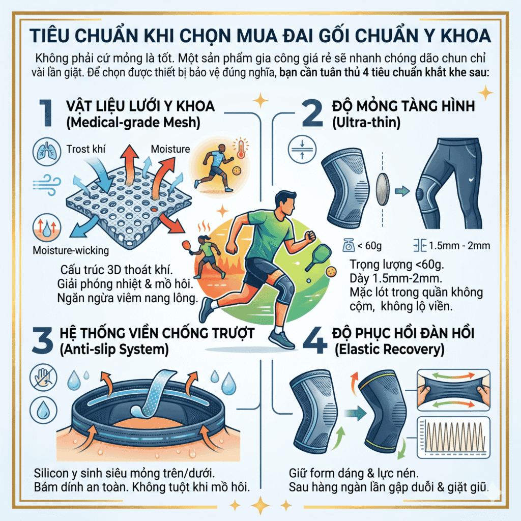 Tiêu chuẩn khi chọn mua đai gối chuẩn y khoa