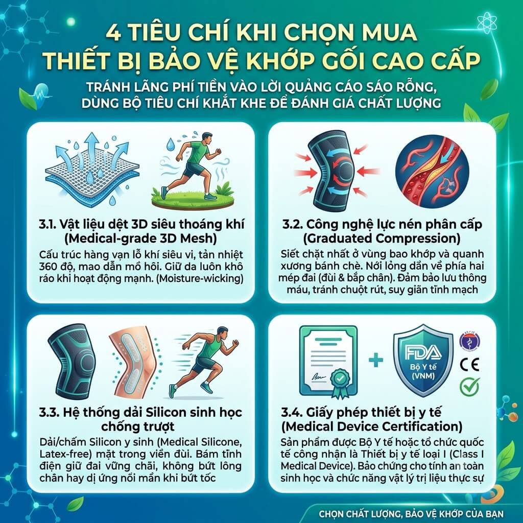 Tiêu chuẩn khi chọn mua thiết bị bảo vệ khớp