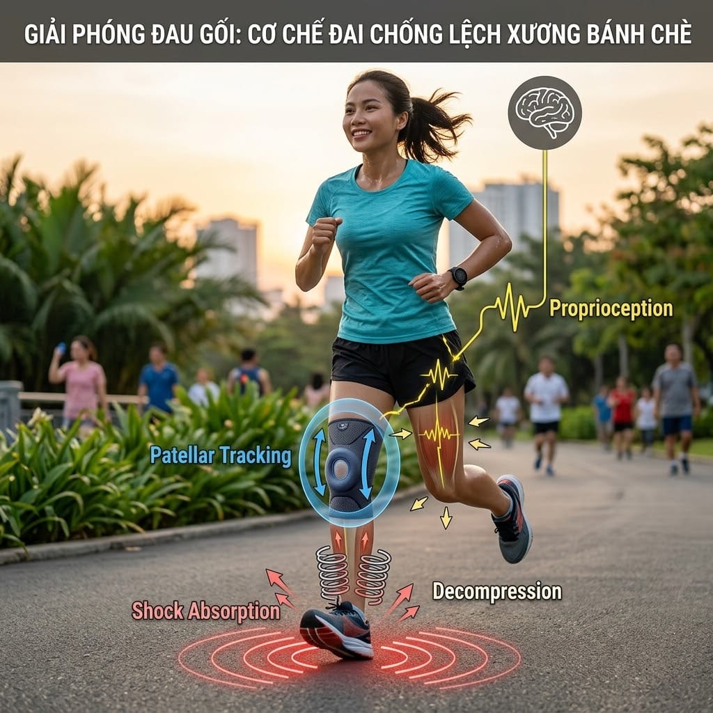 Giải pháp điều trị: Cơ chế của đai chống lệch xương bánh chè khi chạy bộ