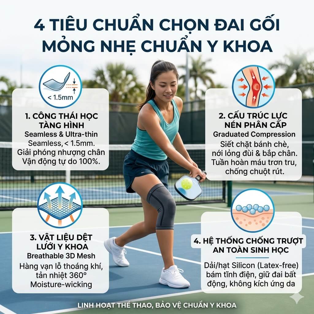 Tiêu chuẩn chọn đai gối mỏng nhẹ chuẩn Y khoa