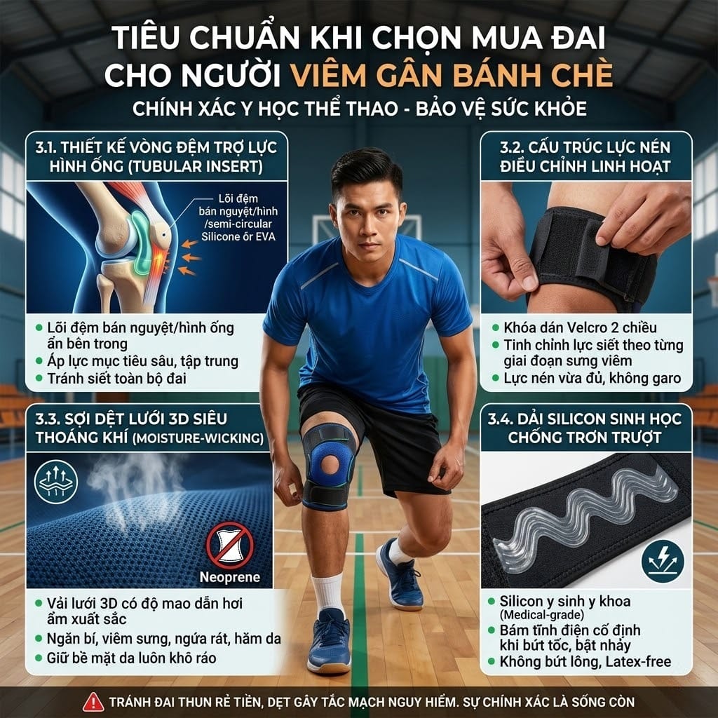 Tiêu chuẩn khi chọn mua đai cho người viêm gân